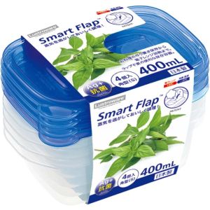 岩崎工業 ラストロウェア スマートフラップ 角型 S 400ml 4個入 A-040BA Lustroware