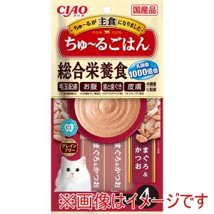 いなばペットフード いなば CIAO ちゅ～る ごはん まぐろ かつお 14g×4本