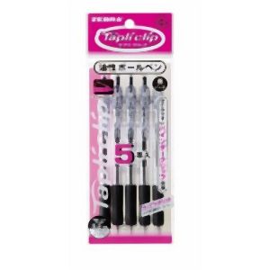 ゼブラ ZEBRA ゼブラ タプリクリップ 0.5mm 黒 5本パック P-BNS5-BK5
