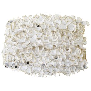 渡辺布帛工業 アサヒ アサヒ テトロンウェーブフリルレース ラメ縁 25mm×15m巻 白×金 WF-FL7700-25-20