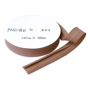 渡辺布帛工業 アサヒ アサヒ バイアステープ テトロンワイドバイアス 両折 巾18mm巾×20m巻 ラクダ Col.504  FTB18-504-20