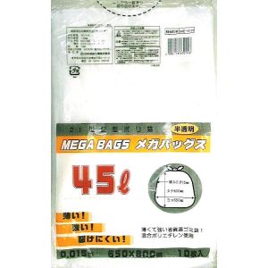 日本技研工業 日本技研工業 ME-41H メガバッグス ゴミ袋 半透明 45L 10枚入