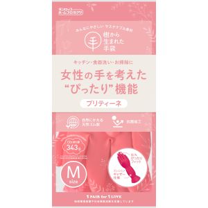 ダンロップホームプロダクツ DUNLOP ダンロップホームプロダクツ 樹から生まれた手袋 プリティーネ Mサイズ レッド 1双