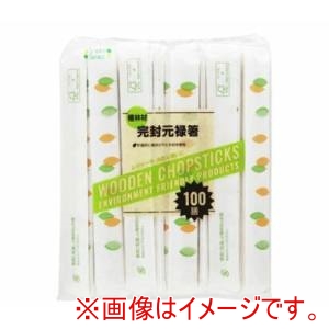 大和物産 大和物産 F2 Green Select紙完封植林材元禄箸 100膳 楊枝無し