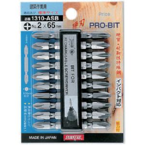 新亀製作所 サンフラッグ SUNFLAG サンフラッグ 1310-ASB2X65 ブロンズ両頭ビット10本組2X65mm 新亀製作所 SUNFLAG