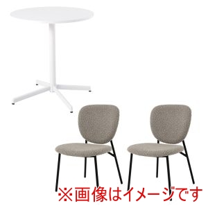 萩原 萩原 LT-4931WH-48GY-3S テーブル チェア 3点セット グレー メーカー直送 代引不可 北海道沖縄離島不可