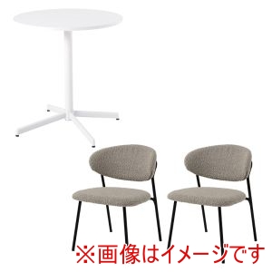 萩原 萩原 LT-4931WH-49GY-3S テーブル チェア 3点セット グレー メーカー直送 代引不可 北海道沖縄離島不可