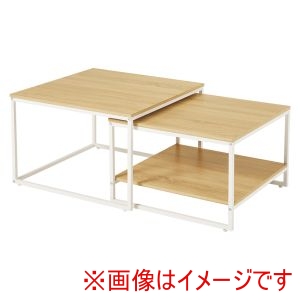 萩原 萩原 KT-3775NW ネストテーブル ナチュラルホワイト メーカー直送 代引不可 北海道沖縄離島不可