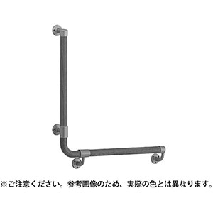 シロクマ シロクマ BR-517L L形丸棒手すり 左 600×600 シルバー ライトオーク