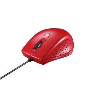 バッファロー BUFFALO バッファロー 有線 IR LEDマウス 3ボタンタイプ レッド BSMRU050RD