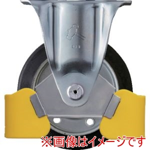 ハンマーキャスター HAMMER CASTER ハンマーキャスター 420SR-RB150WY3 フットガード付 固定式ゴム車輪 スチールホイール ローラーベアリング 150mm