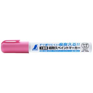 シンワ測定 SHINWA シンワ測定 79306 工事用 超耐久ペイントマーカー 中字 丸芯 蛍光ピンク