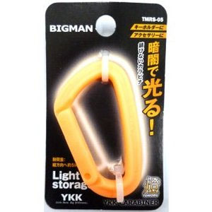 ビッグマン Bigman ビッグマン TMRS-05 カラビナ 燈 小 55×32×7mm 蓄光 オレンジ