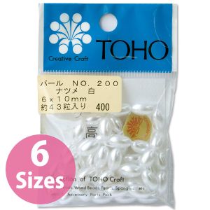 トーホー TOHO トーホー ナツメパール 約3×6mm 白 約140個入り No.200