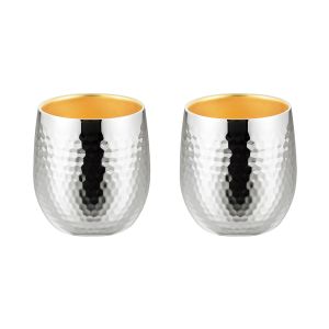 よこやま よこやま 燕熟の技 ステンレス 2重ロックカップ 250ml 内面金メッキ 2P EJA-1500
