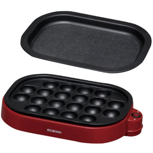 アイリスオーヤマ アイリスオーヤマ ITY-20WA-R たこ焼き 2WAYプレート レッド たこ焼き器 20穴 平面プレート