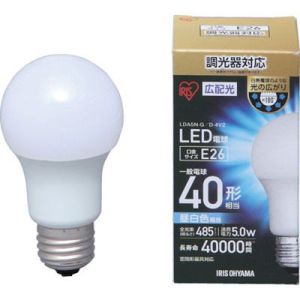 アイリスオーヤマ アイリスオーヤマ LED電球 調光 E26 広配光 40形相当 昼白色 LDA5N-G/D-4V2