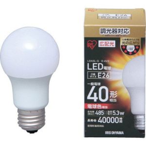 アイリスオーヤマ アイリスオーヤマ LED電球 調光 E26 広配光 40形相当 電球色 LDA5L-G/D-4V2