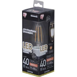 アイリスオーヤマ アイリスオーヤマ LEDフィラメント電球　E17　40形相当　電球色　非調光 クリア LDC3L-G-E17-FC