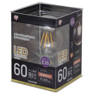 アイリスオーヤマ アイリスオーヤマ LEDフィラメント電球 ボール球タイプ60形 電球色 クリアタイプ LDG7L-G-FC