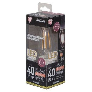 アイリスオーヤマ アイリスオーヤマ LEDフィラメント電球 E12タイプ40形相当 電球色 非調光 クリアタイプ LDC3L-G-E12-FC