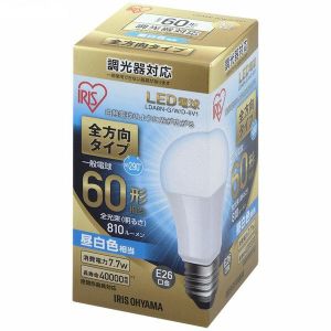 アイリスオーヤマ アイリスオーヤマ LDA8N-G/W/D-6V1 LED電球 E26 全方向 調光 60形相当 昼白色