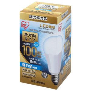 アイリスオーヤマ アイリスオーヤマ LED電球 E26 全方向 調光 100形相当 昼白色 LDA17N-G/W/D-10V1