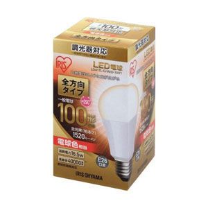 アイリスオーヤマ アイリスオーヤマ LDA17L-G/W/D-10V1 LED電球 E26 全方向 調光 100形相当 電球色
