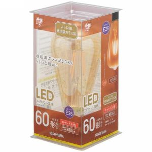 アイリスオーヤマ アイリスオーヤマ LEDフィラメント電球 レトロ球 E26 60形相当 ST形 LDF7C-G-FK