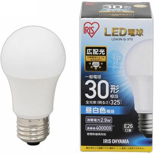 アイリスオーヤマ アイリスオーヤマ LED電球 E26 広配光 30形相当 昼白色 LDA3N-G-3T5