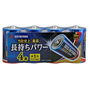 アイリスオーヤマ アイリスオーヤマ LR20BP/4P 大容量アルカリ乾電池 単1形4パック