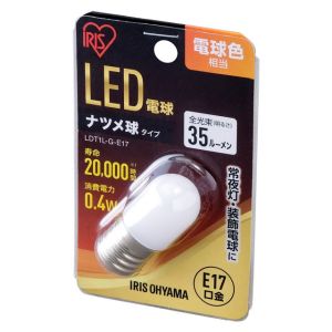 アイリスオーヤマ アイリスオーヤマ LDT1L-G-E17 ナツメ球 E17 電球色
