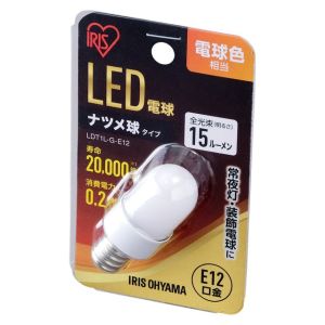 アイリスオーヤマ アイリスオーヤマ LDT1L-G-E12 ナツメ球 E12 電球色