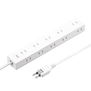 サンワサプライ SANWA SUPPLY サンワサプライ TAP-2210-2W 電源タップ 2P 10個口 強力ネオジムマグネット シャッター付