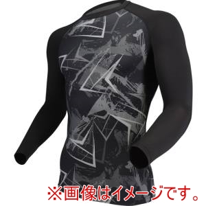 おたふく おたふく JW-623-84-L BT冷感 消臭 パワーストレッチ 長袖クルーネックシャツ 84.カモフラ×ブラック L
