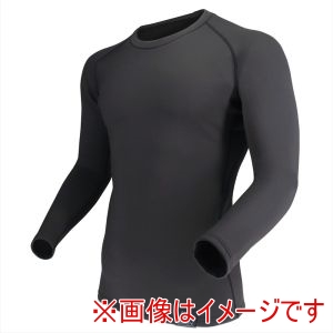 おたふく手袋 OTAFUKU おたふく手袋 JW-254 BT パワーストレッチ サーモエボボア ヘビーウェイト クルーネック シャツ アッシュブラック LL