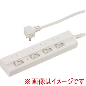 オーム電機 OHM オーム電機 HS-TPK42W-22 4口2m節電タップ雷ガード付22