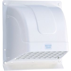 オーム電機 OHM オーム電機 ウェザカバー格子付 15cm換気扇用 ホワイト 00-6531 WK-15W