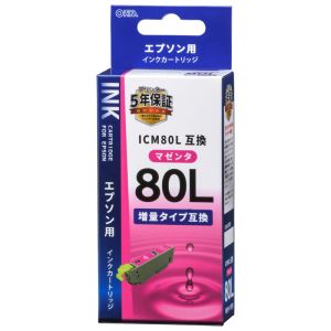 オーム電機 OHM オーム電機 エプソン互換 ICM80L 染料マゼンタ 01-4140 INK-E80LB-M
