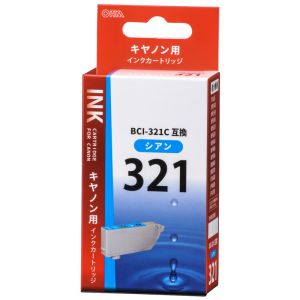 オーム電機 OHM オーム電機 キヤノン互換 BCI-321C 染料シアン 01-4147 INK-C321B-C