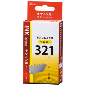 オーム電機 OHM オーム電機 キヤノン互換 BCI-321Y 染料イエロー 01-4149 INK-C321B-Y