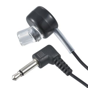 オーム電機 OHM オーム電機 片耳モノラルイヤホン φ3.5 L型 ラジオ用 1m 黒 03-3167 EAR-B351L-K