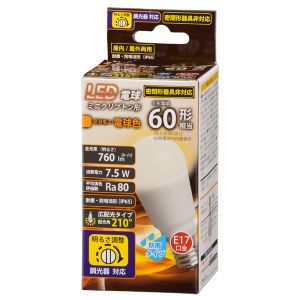 オーム電機 OHM オーム電機 LED電球 ミニクリプトン形 E17 60形相当 電球色 防雨 06-1879 LDA8L-G-E17/D H11