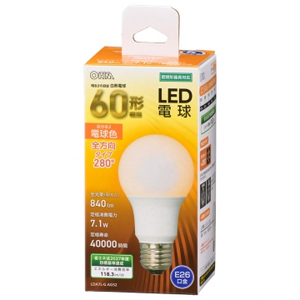 オーム電機 OHM オーム電機 LDA7L-G AG52 LED電球 E26 60形相当 電球色 06-4457