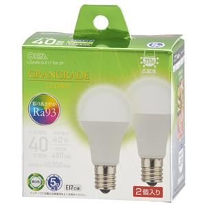 オーム電機 OHM オーム電機 LDA4N-G-E17 RA 2P  LED電球小形E17 40形相当 昼白色 2個入