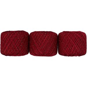 オリムパス オリムパス エミーグランデ ビジュー レース糸 合細 Col.L193 レッド系 25g 約110m 3玉セット EMMYB-L193