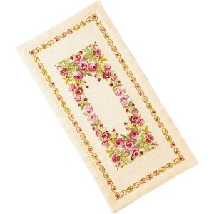 オリムパス オリムパス クロスステッチ 刺しゅうキット テーブルクロス&テーブルセンター フラワーガーデン ベーシュ 1177