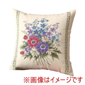 オリムパス オリムパス 刺繍キット ベージュ クッション アネモネのクッション OLY-K6025