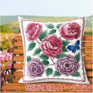 オリムパス オリムパス オノエ メグミ 刺繍キットシリーズ 花咲く庭の小さな物語 オールドローズと蝶 OLY-K6060