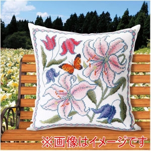 オリムパス オリムパス オノエ メグミ 刺繍キットシリーズ 花咲く庭の小さな物語 カサブランカと蝶 OLY-K6061
